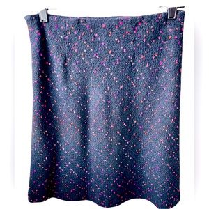 Black with pink and orange dots, Wool blend skirt in size 8P